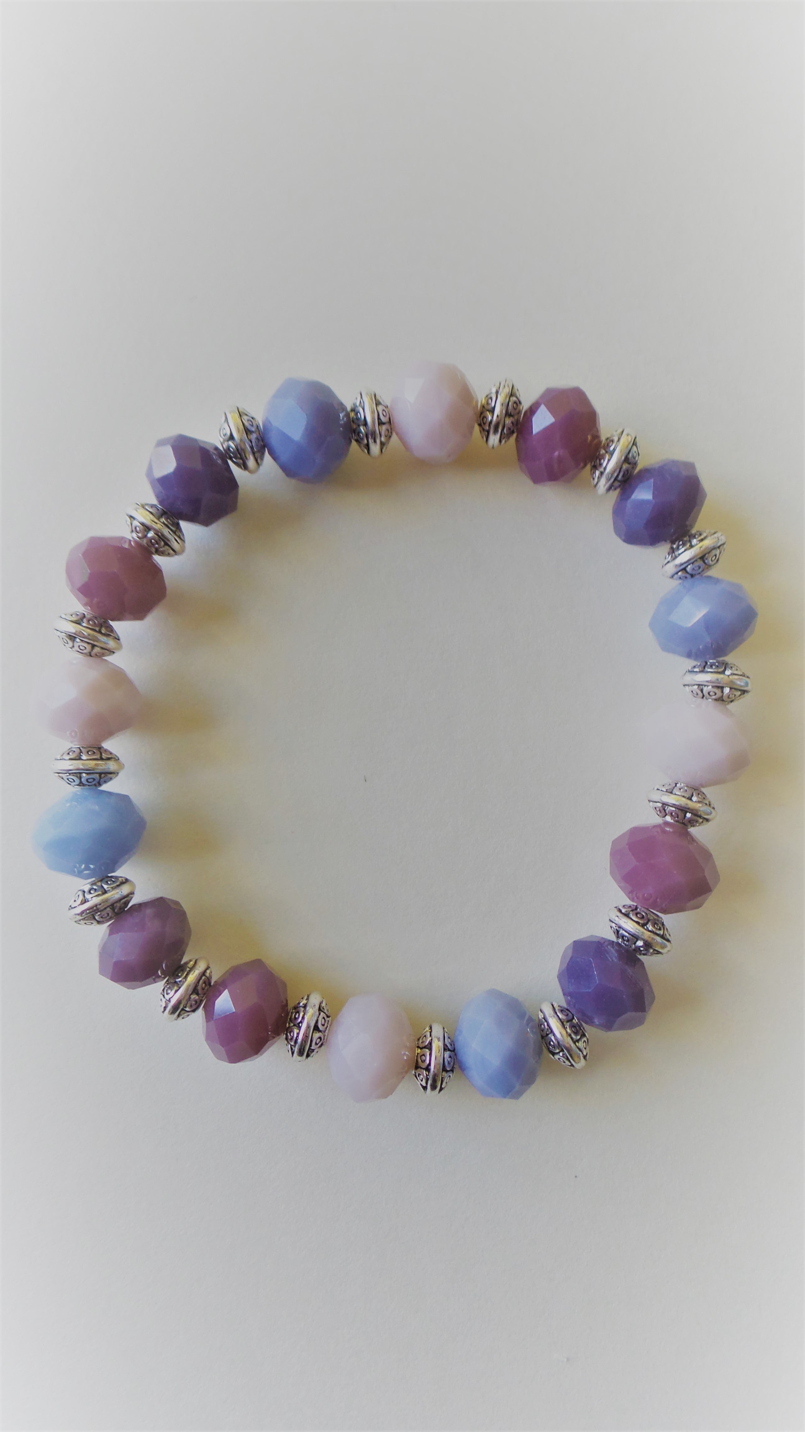 Bracelet-Amethyst Glass Mix