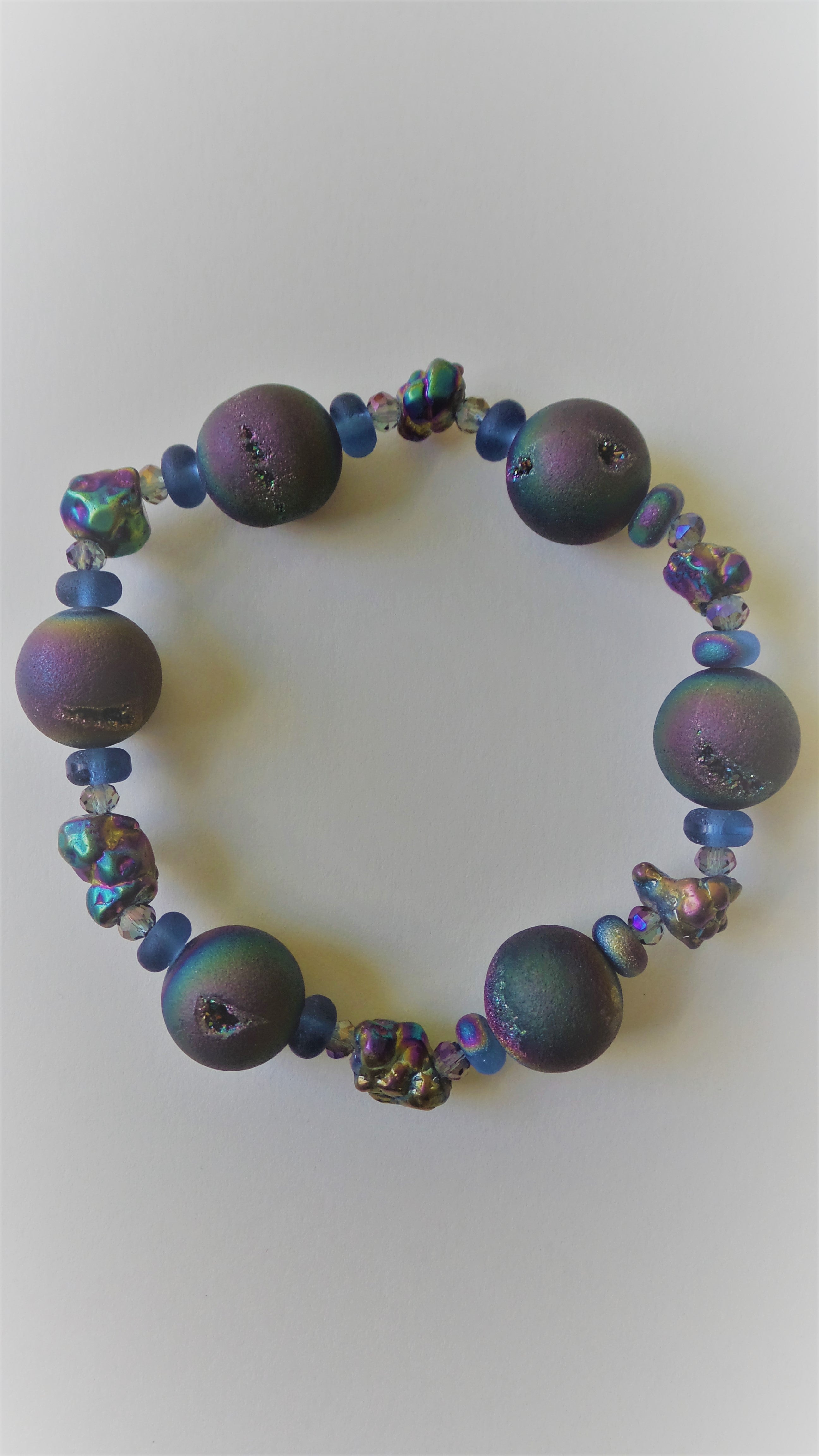 Bracelet- Amethyst Iris Crystalloid Agate