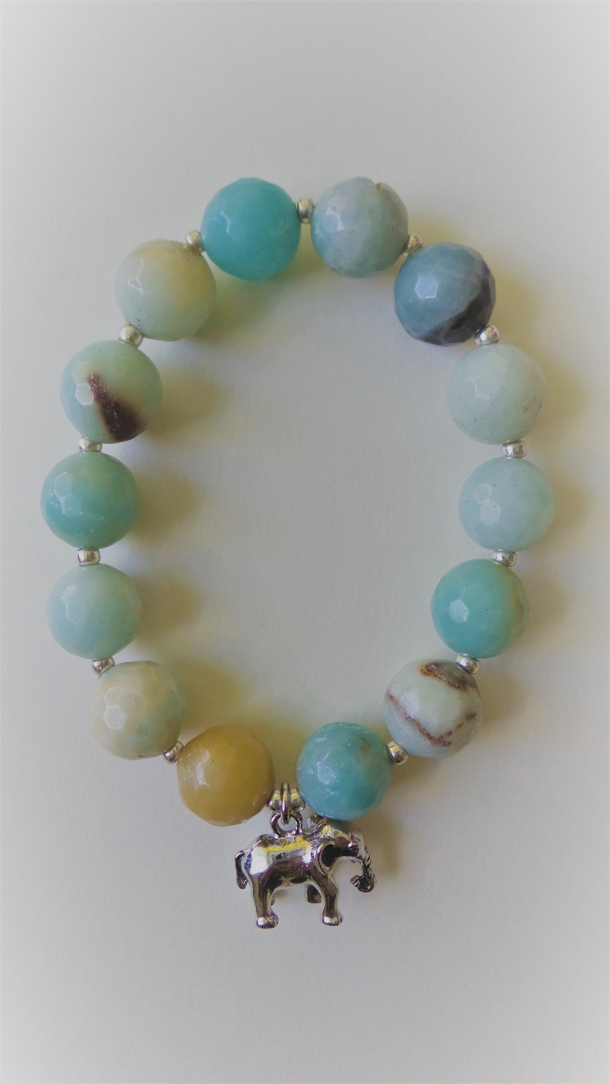 Bracelet- Amazonite with Elephant Charm