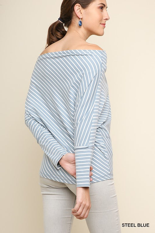 Steel Blue Striped Dolman