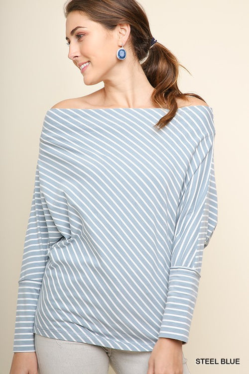 Steel Blue Striped Dolman