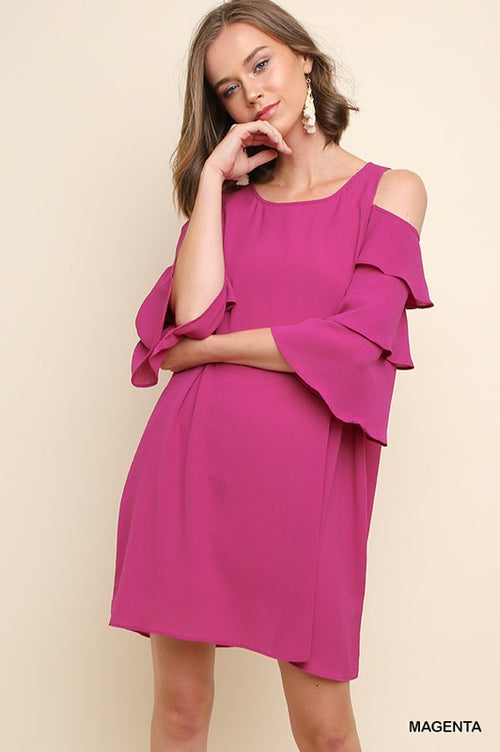 Magenta Ruffle Sleeve