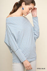Steel Blue Striped Dolman