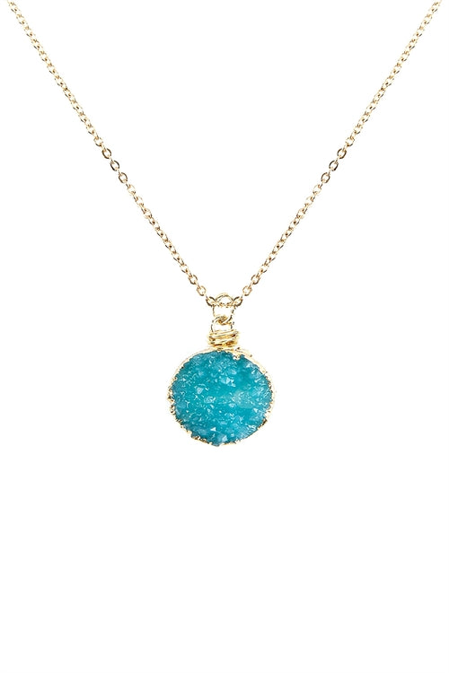 Aqua Druzy Necklace