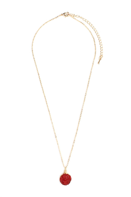 Red Druzy Necklace