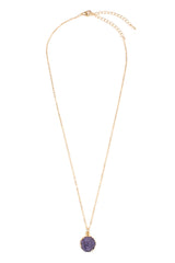 Purple Druzy Necklace