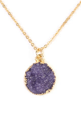 Purple Druzy Necklace