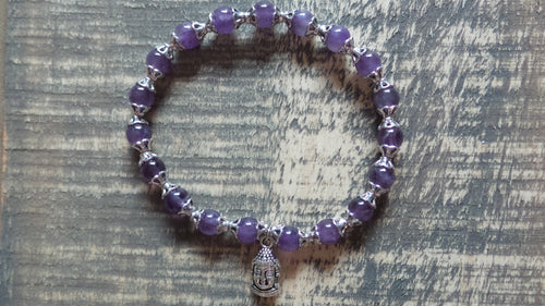 Bracelet- Amethyst with Buddha Charm