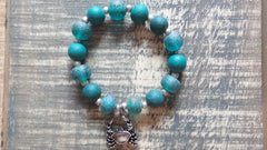 Bracelet- Glass Beach Beads with Crab Charm