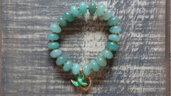 Bracelet- Aventurine with Bird and Heart Charm