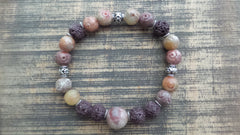 Bracelet- Soapstone, Brown Lava, and Amazonite
