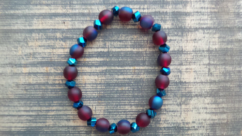 Bracelet- Iridescent Red and Blue