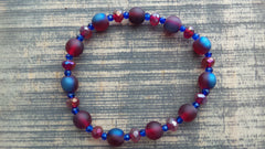 Bracelet- Iridescent Red and Royal Blue