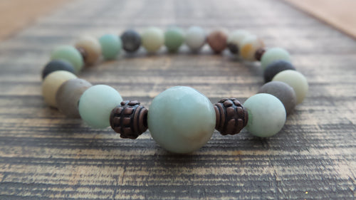 Bracelet- Amazonite with Antique Copper Accents