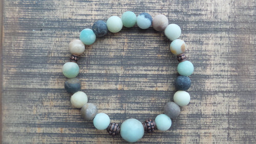Bracelet- Amazonite with Antique Copper Accents