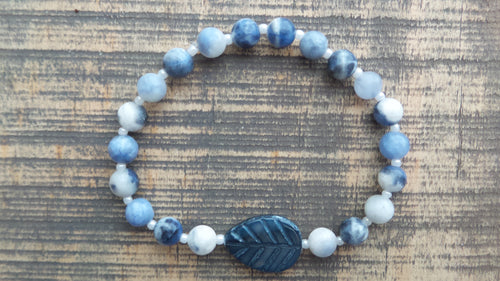 Bracelet- Sodalite with Shell Leaf