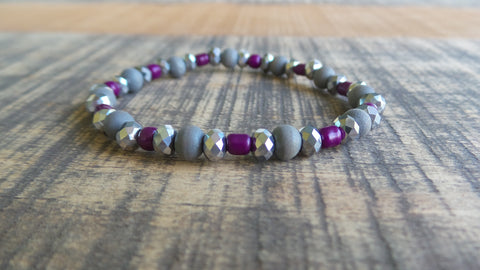 Bracelet- Mint Glass with Moon Charm