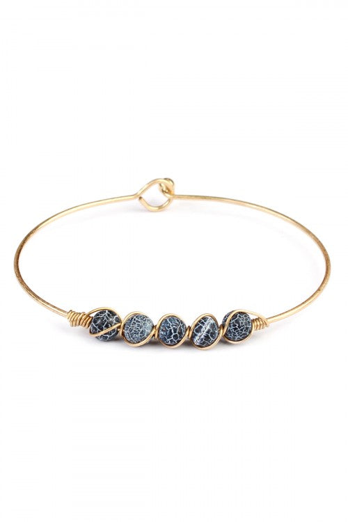 Weathered Blue Agate Bangle