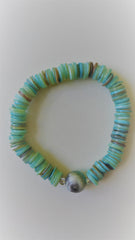 Bracelet- Sea Shell with Amazonite