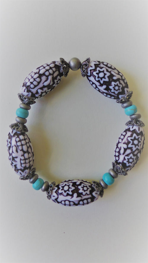 Bracelet- Acrylic with Turquoise Accents