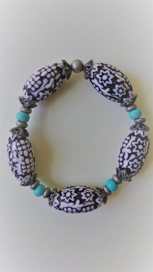 Bracelet- Acrylic with Turquoise Accents