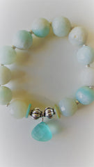 Bracelet- Amazonite with Sea Glass Charm