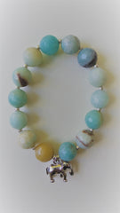 Bracelet- Amazonite with Elephant Charm