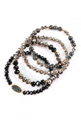 Black Druzy Stacking Bracelets