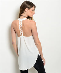 White Racerback Tank