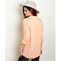 Peach Lace-Up Top