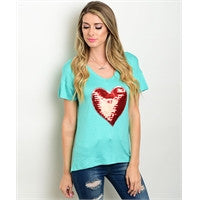 Mint Heart Top