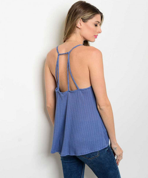 Indigo Ribbed Top