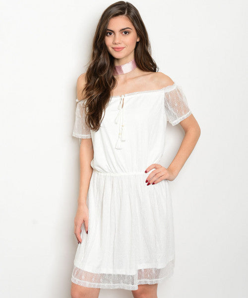 White Lace Off Shoulder Dress