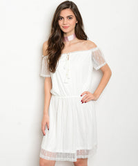White Lace Off Shoulder Dress