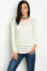 Ivory Lace Detail Top