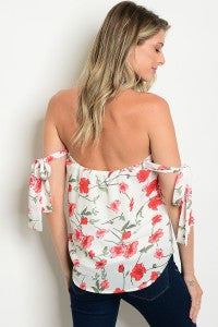 White Floral Off Shoulder