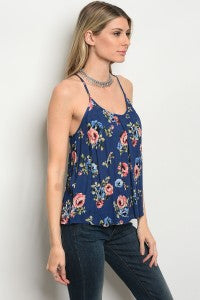 Navy Floral Crochet