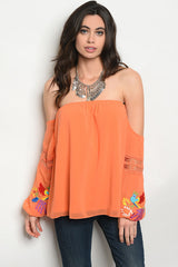 Tropical Orange Off Shoulder
