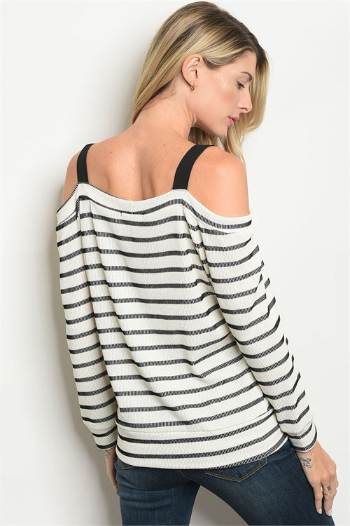 White Striped Sweater