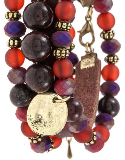 Burgundy Stacking Bracelets