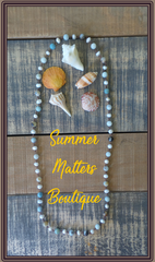 Necklace- Amazonite and Freshwater Pearl Linked Strand