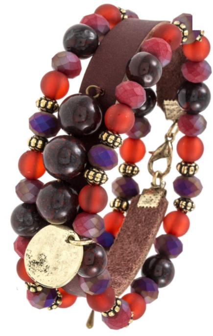 Burgundy Stacking Bracelets