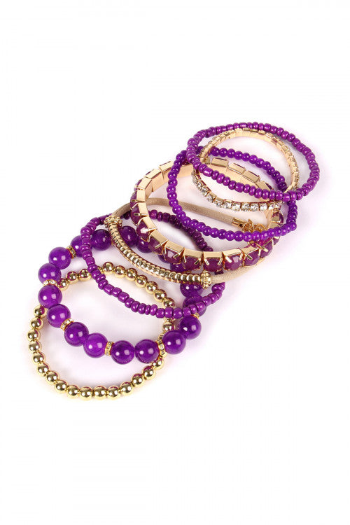 Purple Stacking Bracelets