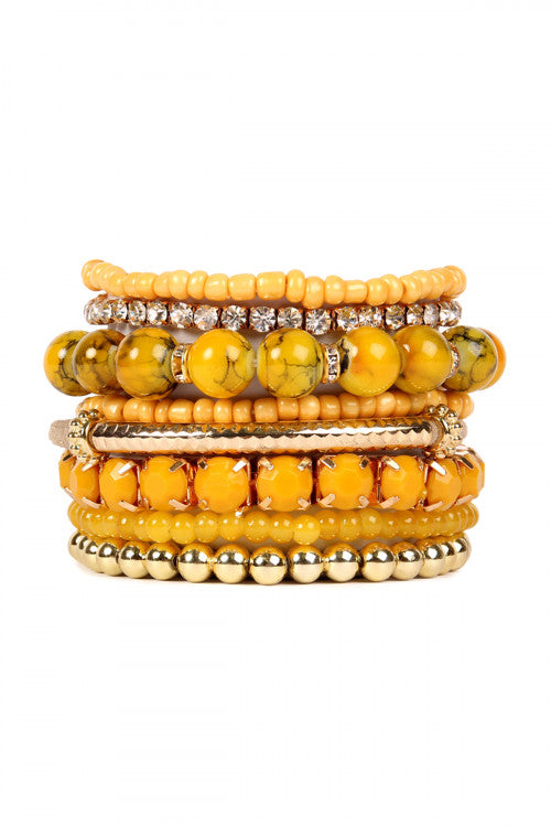Mustard Stacking Bracelets