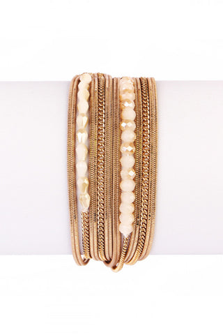 Bracelet- Mint Glass with Moon Charm