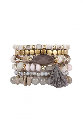 Bracelet- Mint Glass with Moon Charm