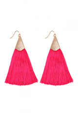 Fuchsia Oversized Tassel Earrings