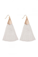 Ivory Oversized Tassel Earrings