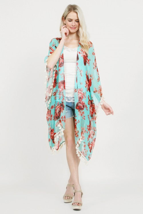 Mint Floral Kimono