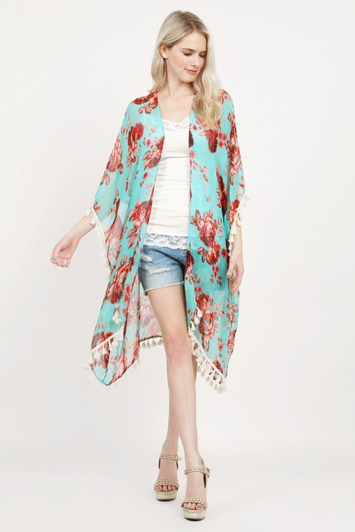 Mint Floral Kimono